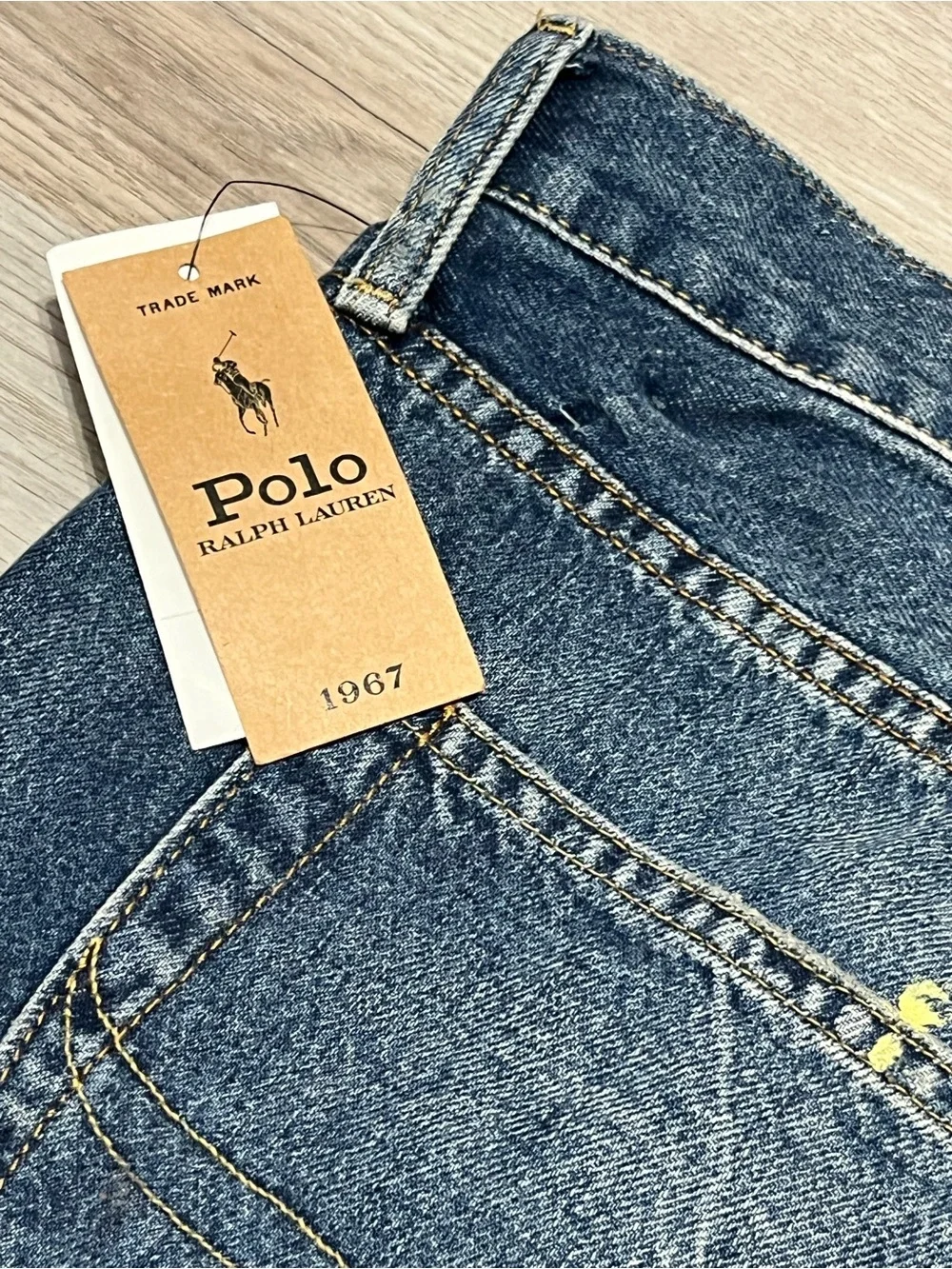 Polo Ralph Lauren Hampton Relaxed Straight Denim Shorts Blue Authentic Mens 46B